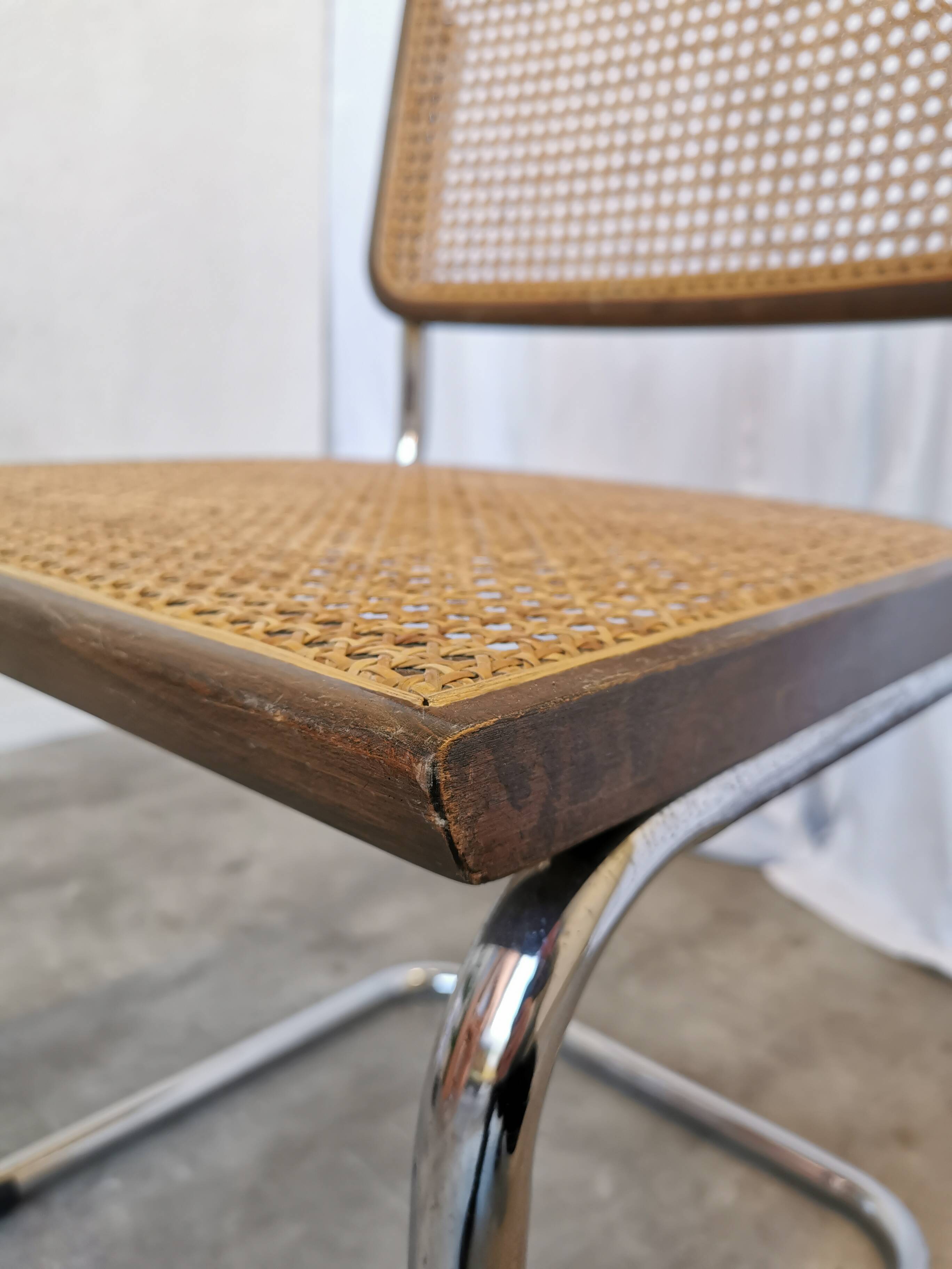 Vintage Cesca Cane Chair: 1970s Italian Mid-Century Modern Dining Office Ch