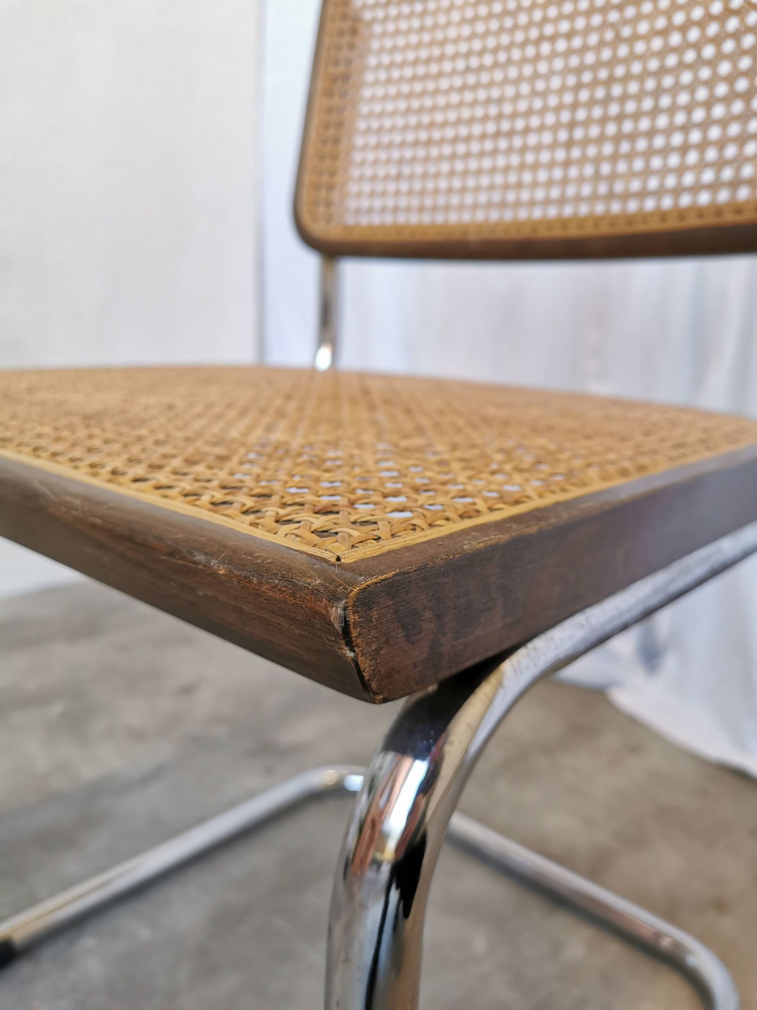 Vintage Cesca Cane Chair: 1970s Italian Mid-Century Modern Dining Office Ch