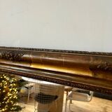 Large antique gilded wood mirror, 108cm x 118cm