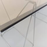 Bureau en verre fumé et métal chromé, années 70