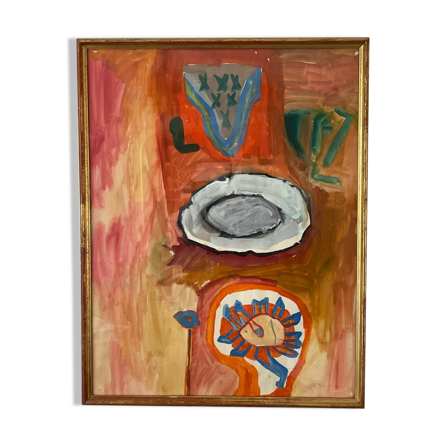 Abstract art painting signed