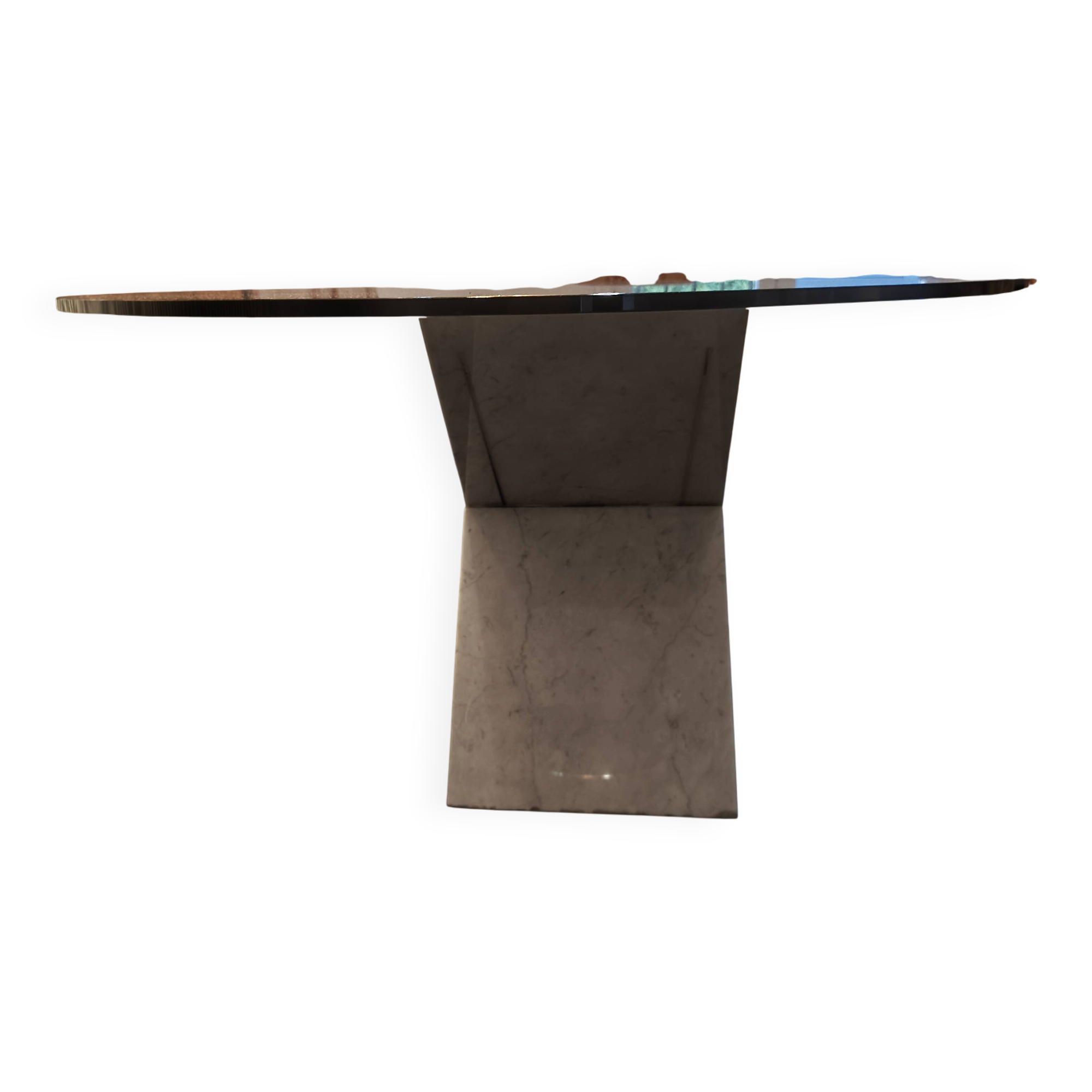 Glass and marble table
