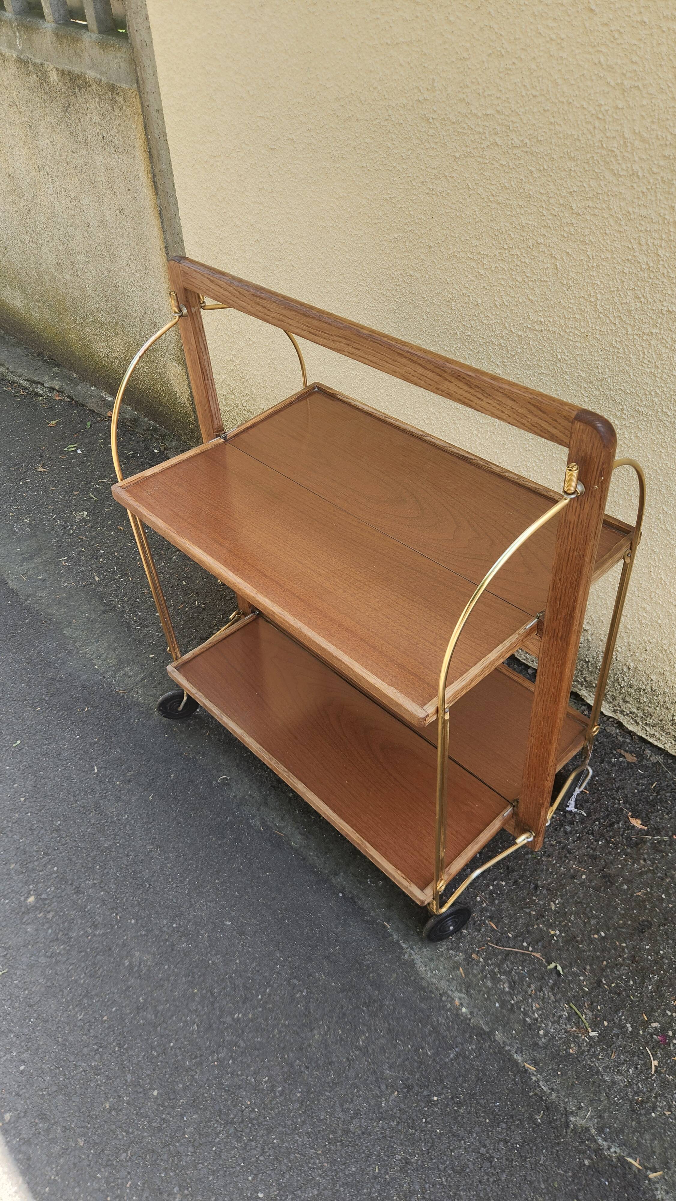 Vintage folding rolling dessert trolley "bocado"