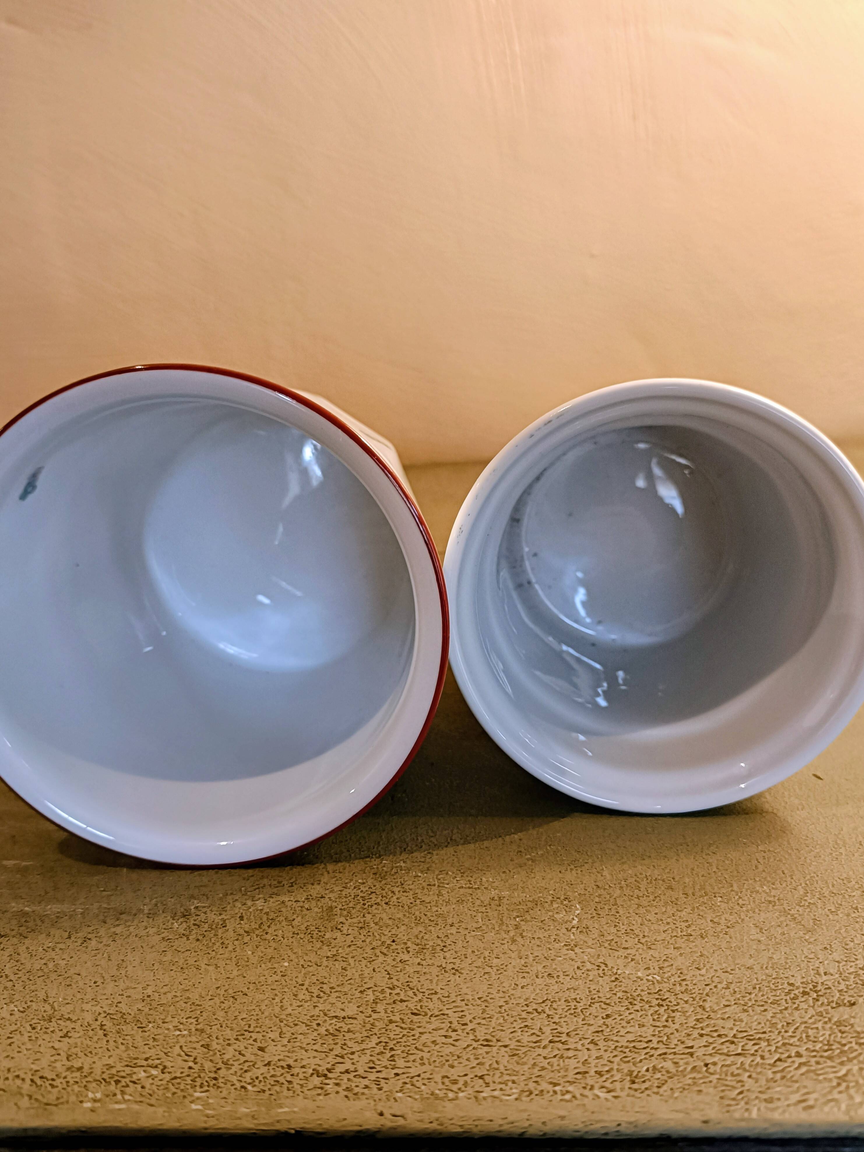 Two porcelain jam jars