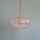 Large vintage glass pendant light, with gold inclusions, 1970.