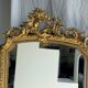 Large gilded mirror with acanthus leaf pediment H150 L98