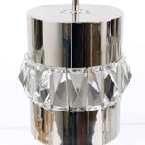 Three Bakalowits pendant lamps in nickel, brass, and faceted crystal, Austria, 1950s.