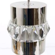 Three Bakalowits pendant lamps in nickel, brass, and faceted crystal, Austria, 1950s.