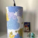 Vintage fabric blue flower lamp