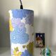 Vintage fabric blue flower lamp