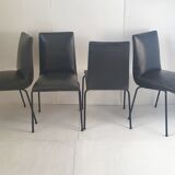 Suite of 4 vintage chairs Pierre Guariche Meurop 1960