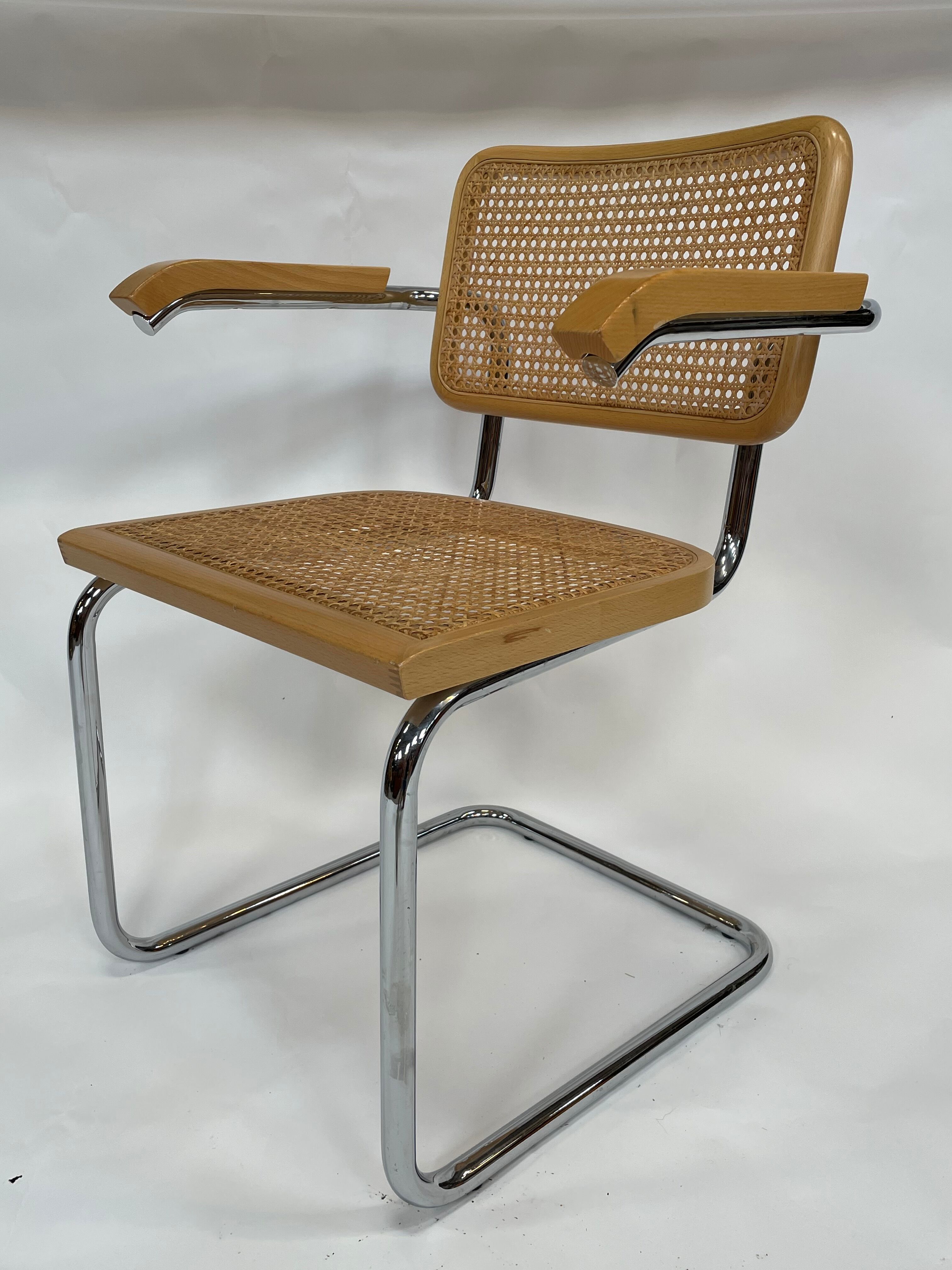 Chair Cesca model by Marcel Breuer with armrests B64