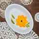 Vintage oval dish Made in Italy, hand-painted floral decoration