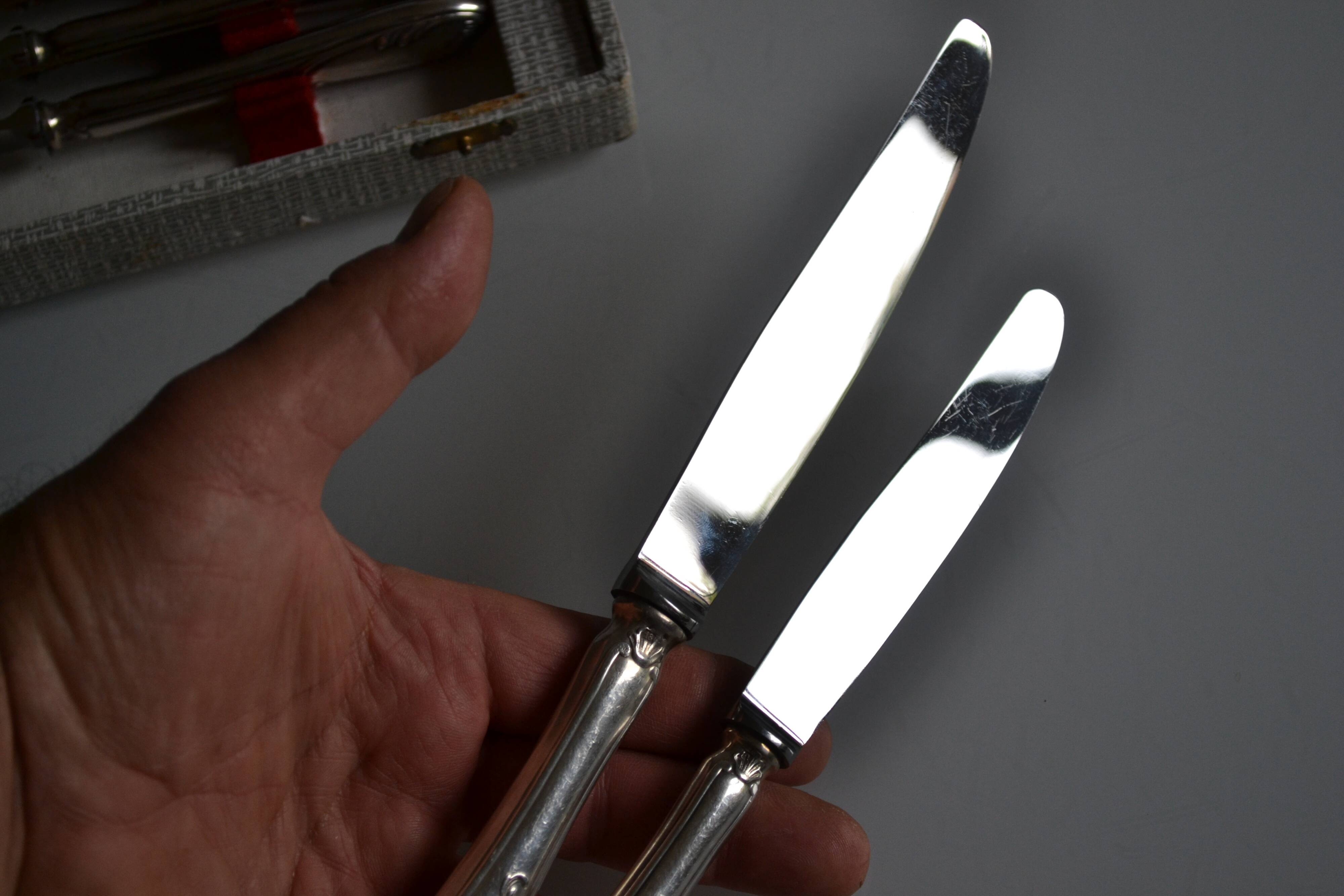22 silver plated table and dessert knives by Cailar Bayard