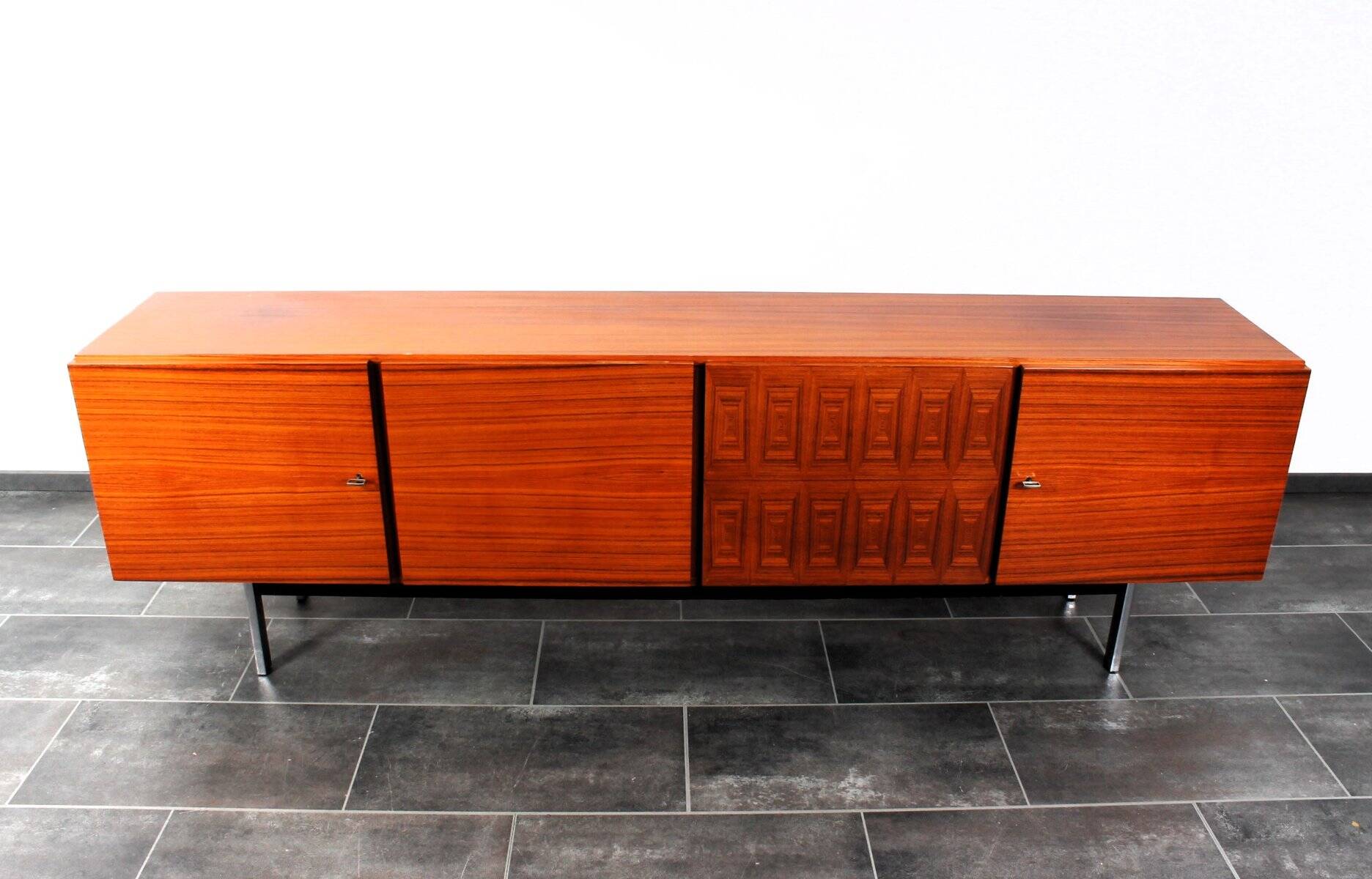Vintage rosewood veneer sideboard by Musterring International, 1960s
