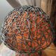 Large mushroom lamp in woven rattan