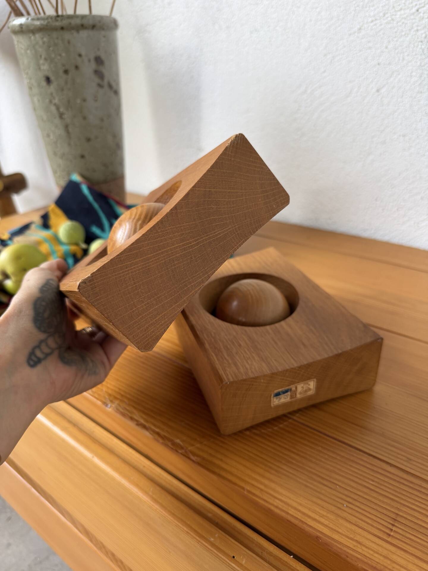 Constructivist wooden bookends
