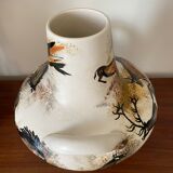 Ceramic vase with rock decoration Vallauris 1960