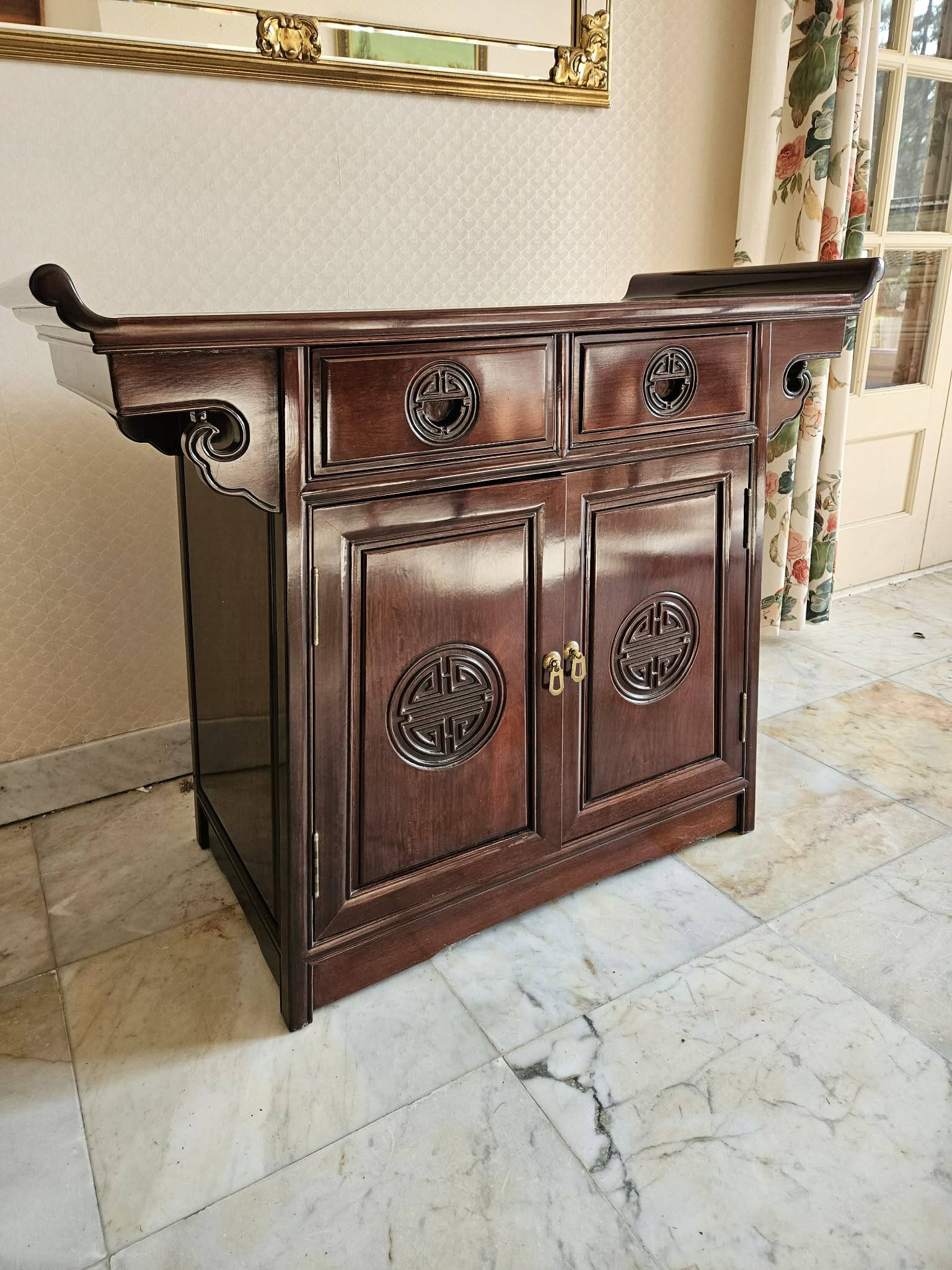 Chinese Wooden Buffet - Longevity Patterns - 96x46x81cm