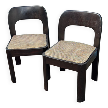 Paire de chaises de salle à manger brutalistes