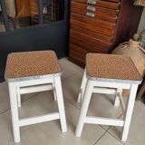 Pair of vintage wooden stools