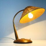 Vintage teak and rattan table lamp by Temde, circa 1970