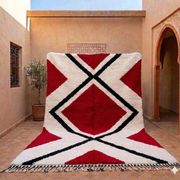 Tapis en laine pure tissé main traditionnelle artisanale 2/3 m