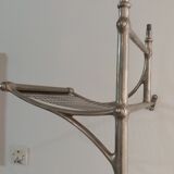 Lot of two wooden subway chairs with table