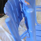 Pair of ultramarine blue garden or patio armchairs