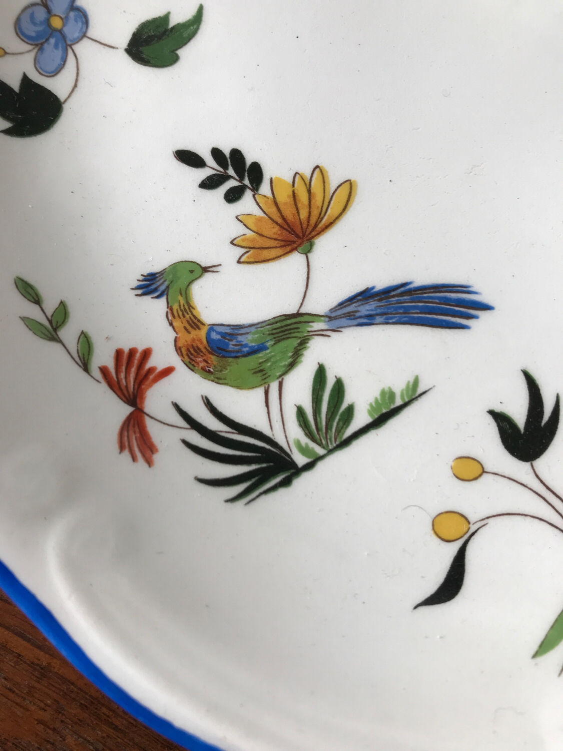 Lot dessert plates Birds of Pardadis Gien