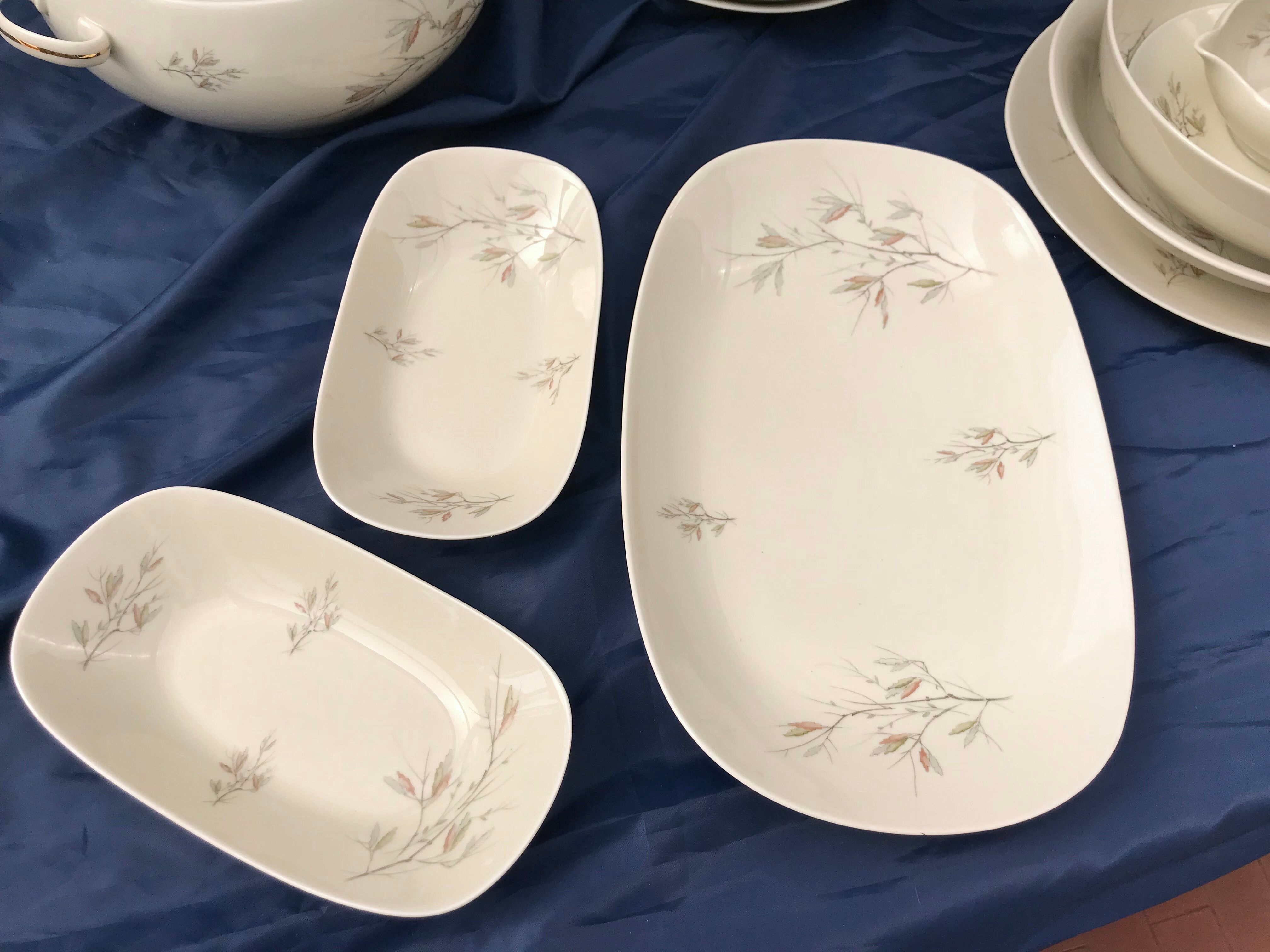 Vintage service porcelain Limoges 37 pieces france limoges unic beige gray gold