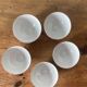 Set of 5 small porcelain coffee bowls, violet decor