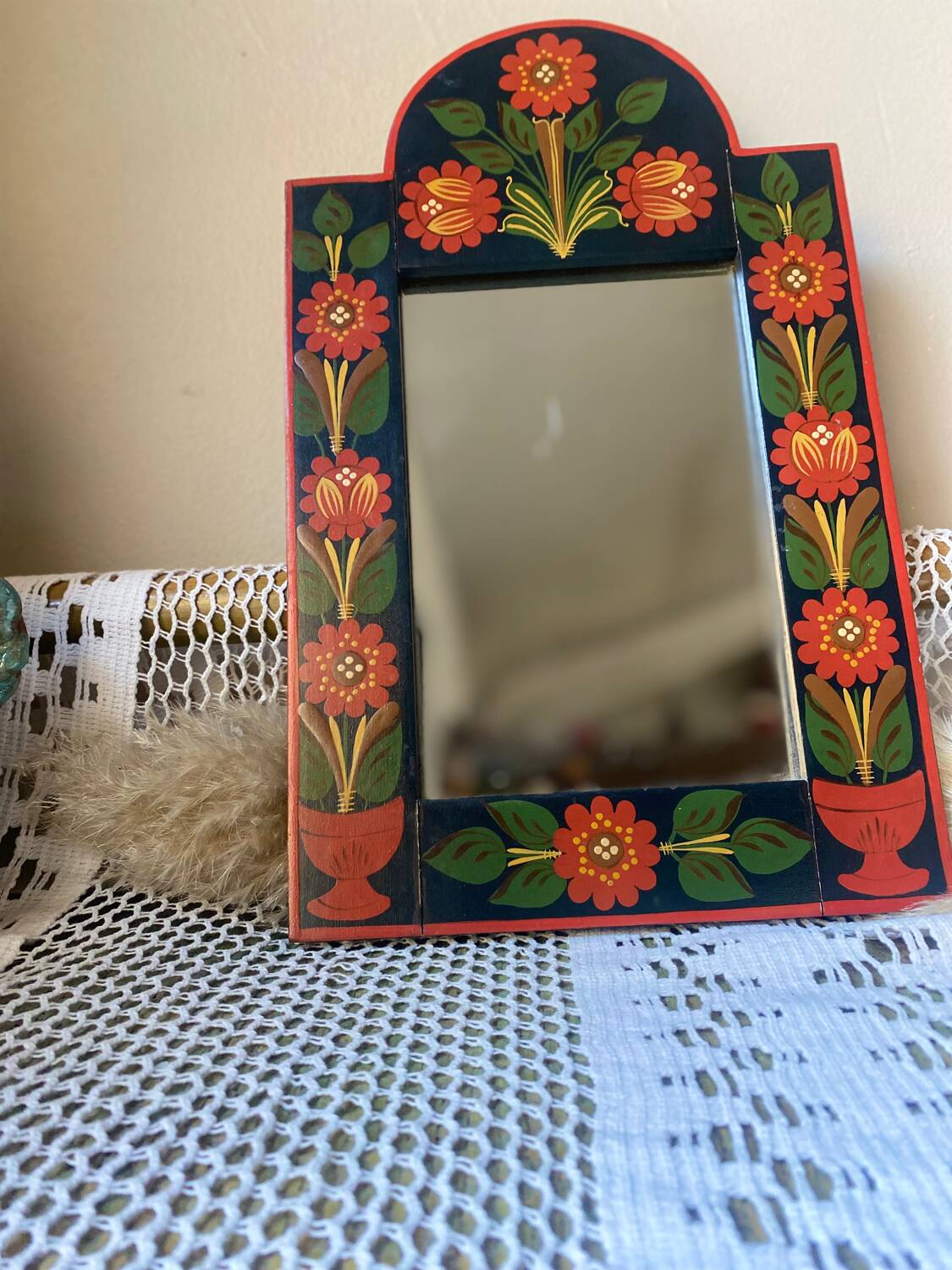 Vintage floral mirror
