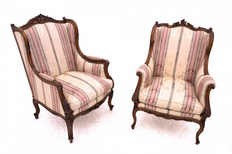 Wingback chairs, France, circa 1900
