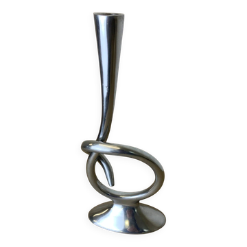 Biomorphic candleholder, solid aluminium, Spain, 1970s