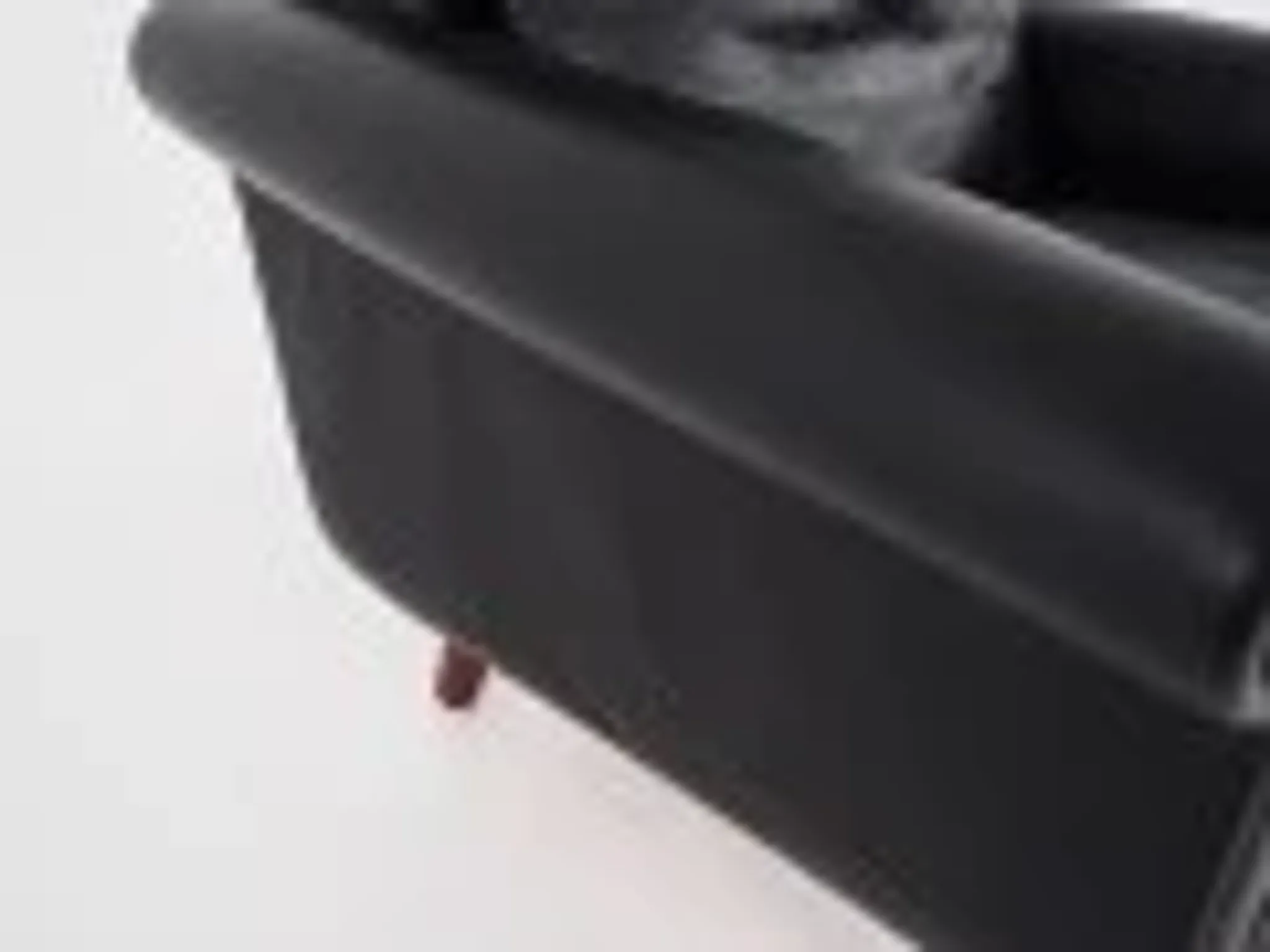 Fauteuil en cuir noir, design danois, années 1970, production : Danemark