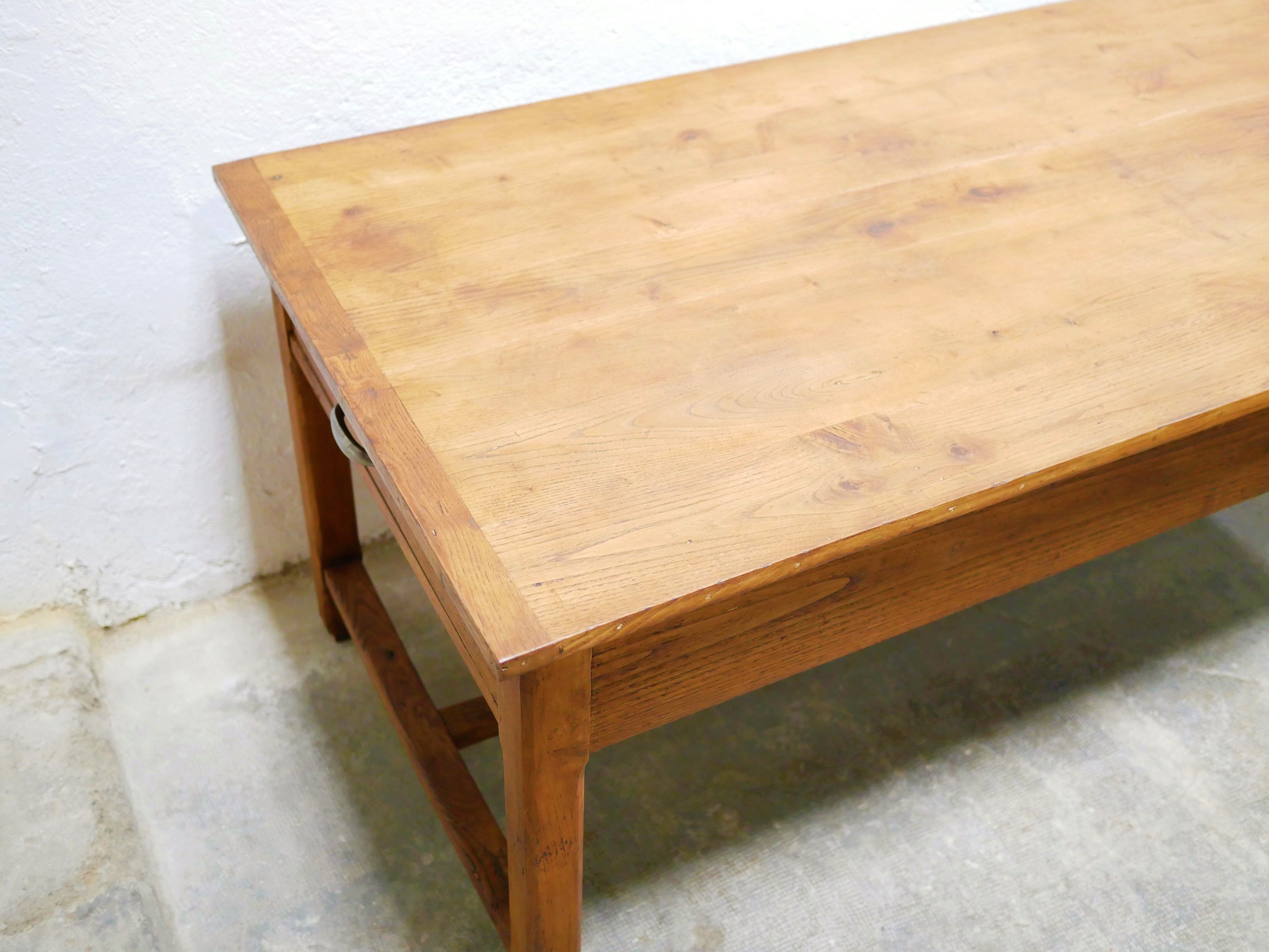 Vintage wooden farmhouse dining table