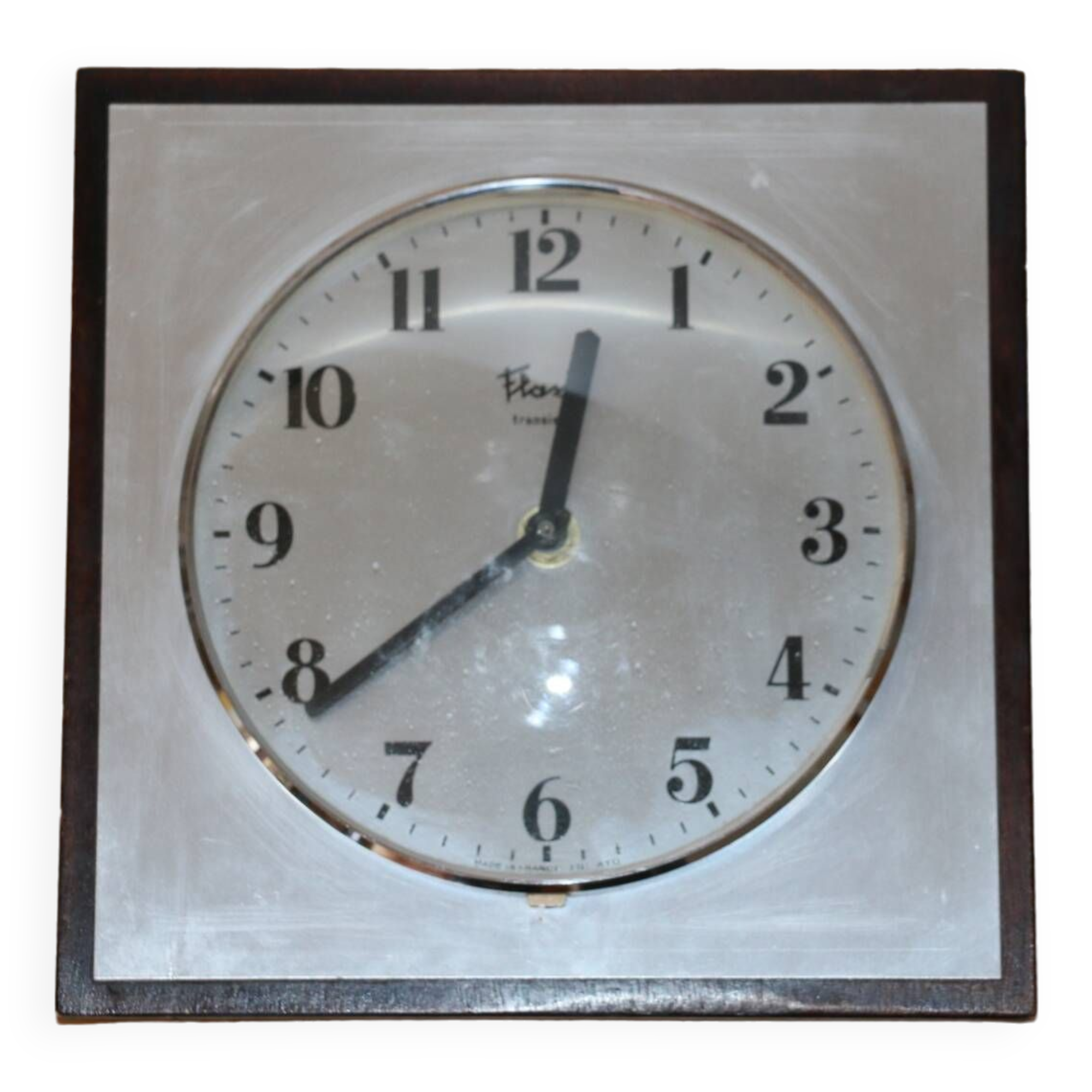 Flash brushed steel wall clock