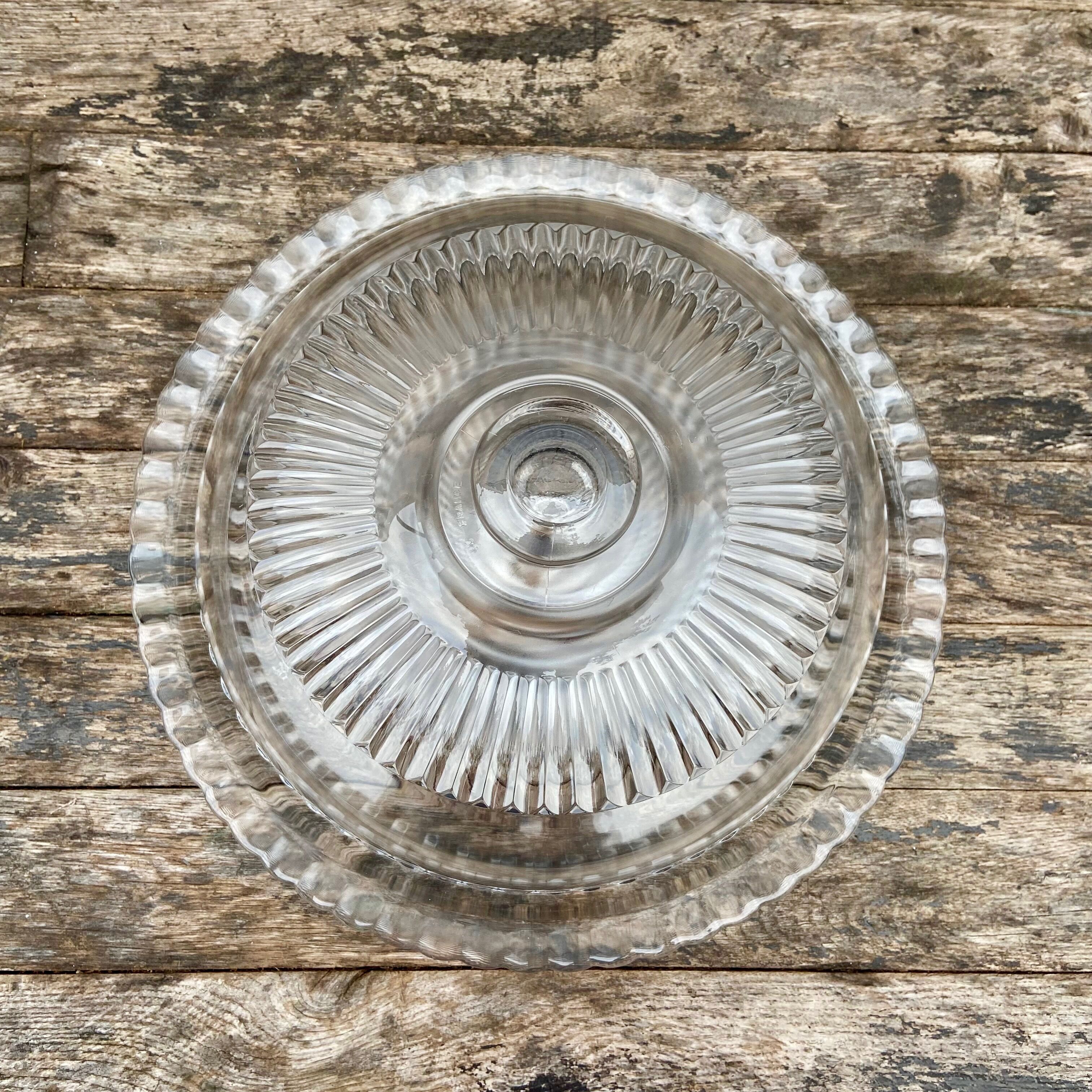 Arcoroc glass dish and bell