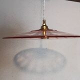 Vintage pink glass pendant light