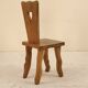 Ensemble de 6 chaises en noyer massif, France, 1970's
