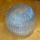 Vintage White Metal Support + Moulded Glass Ceiling Light Fixture