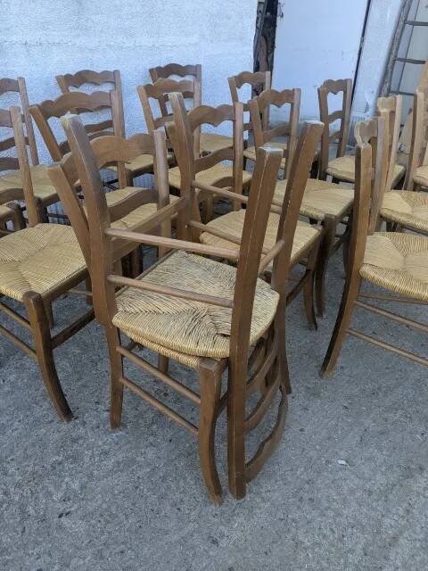 Pair of rush-seated chairs