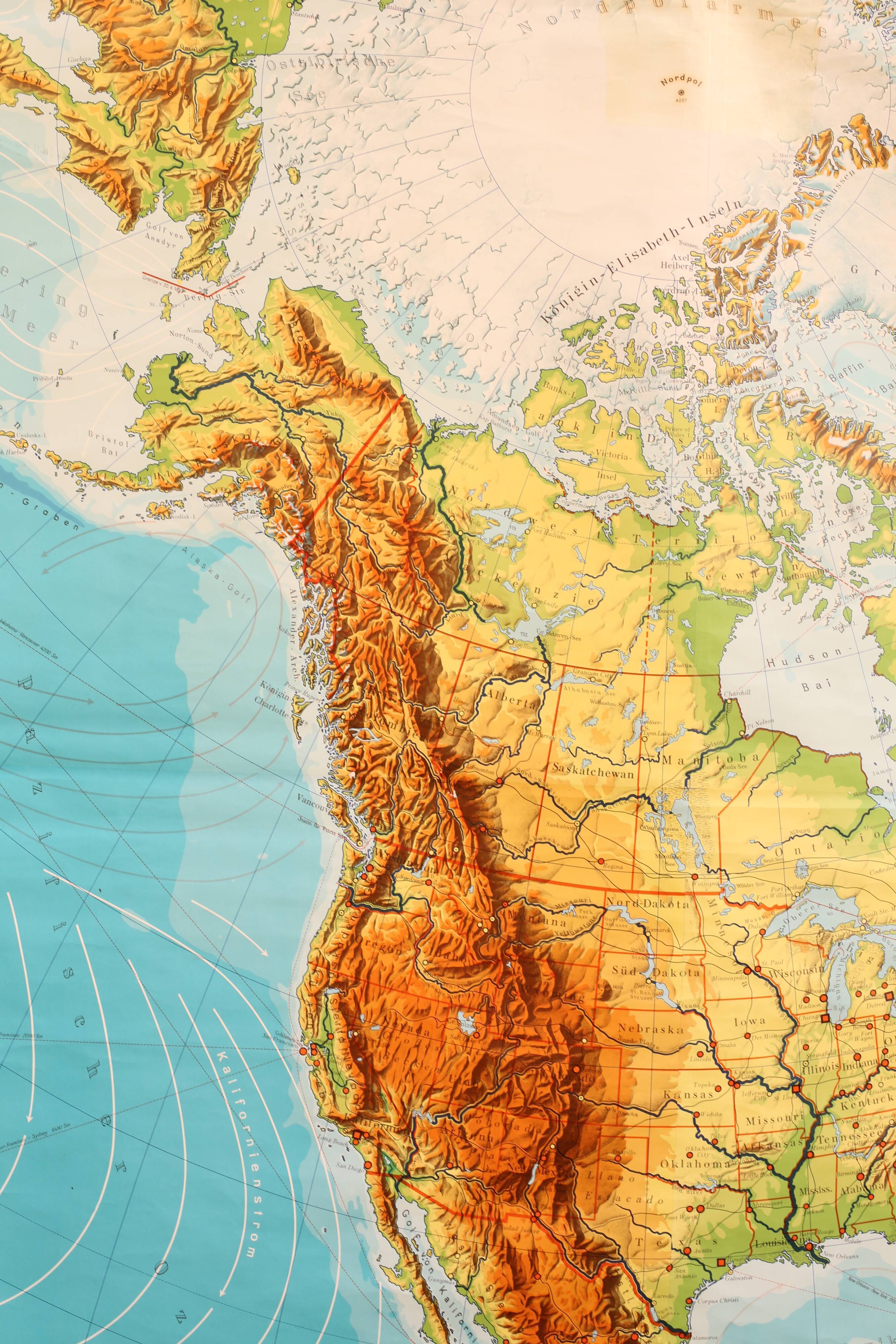 Carte murale de géographie allemande