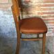 Lot de 3 chaises bistrot thonet bois courbé et skaï marron
