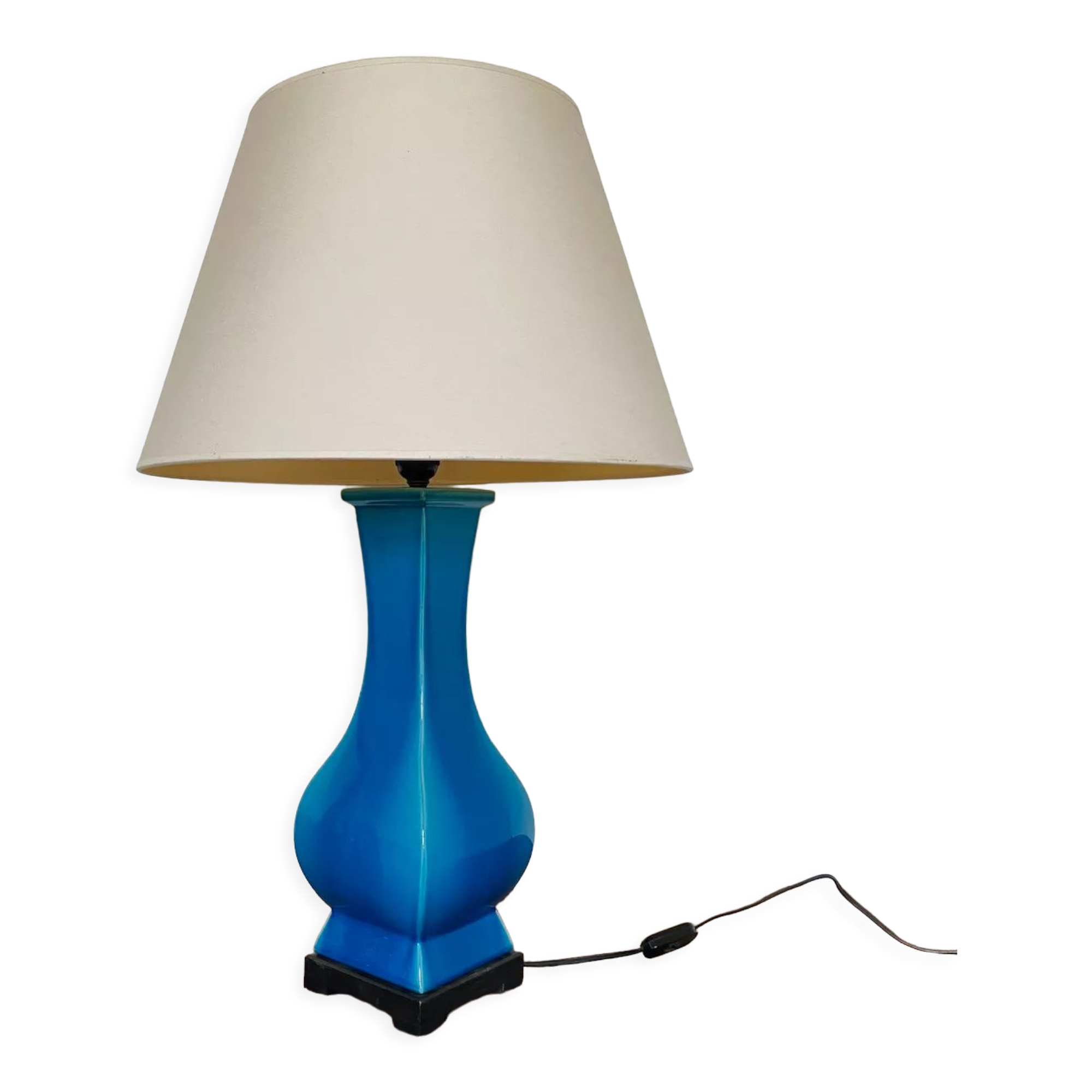 Blue turquoise ceramic table lamp