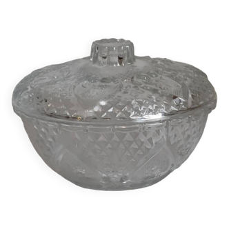 Molded glass candy dish