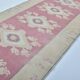 Tapis de couloir Oushak floral vintage noué à la main sku 3349