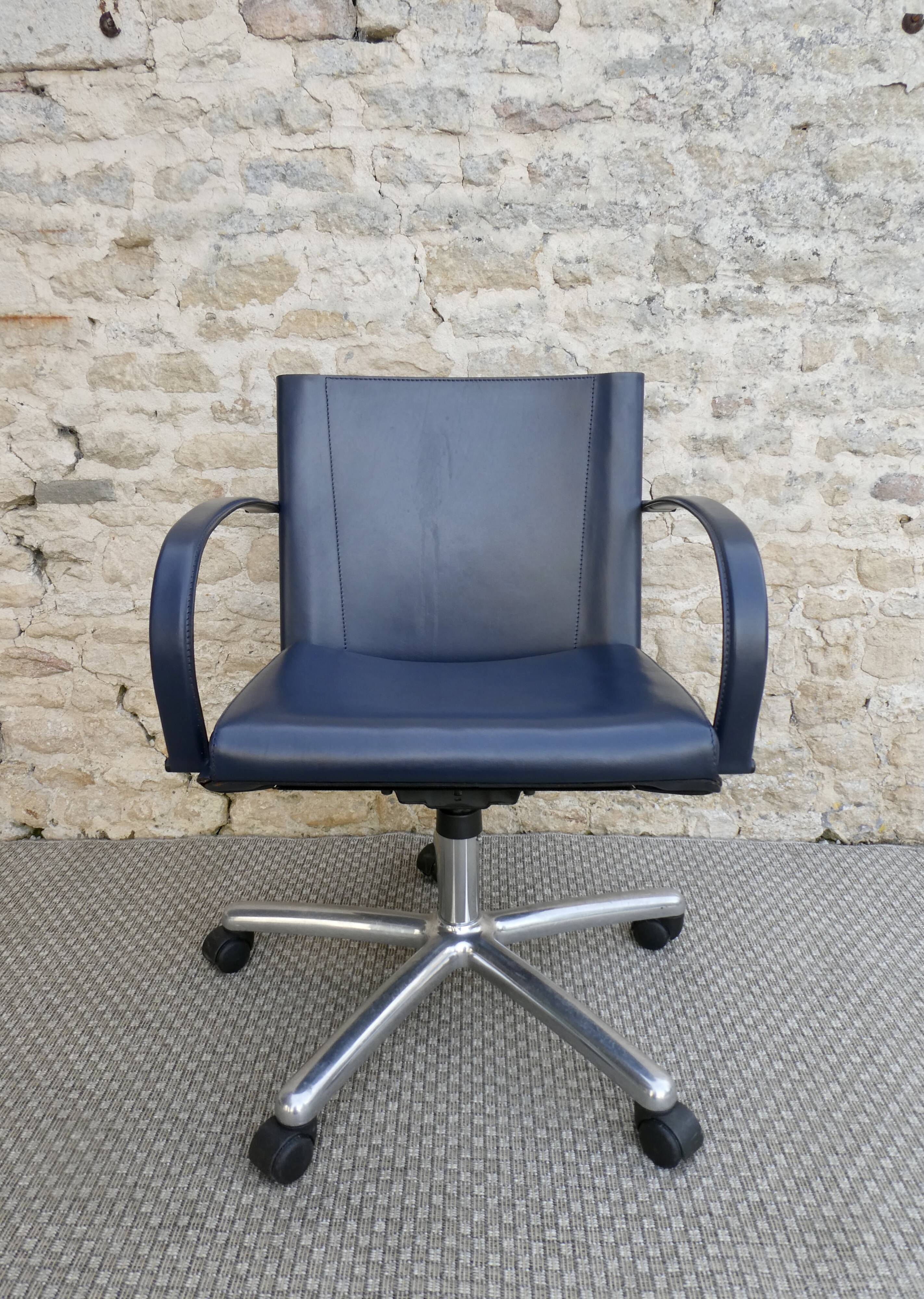 Office chair by Carlo Bartoli for Matteo Grassi in leather
