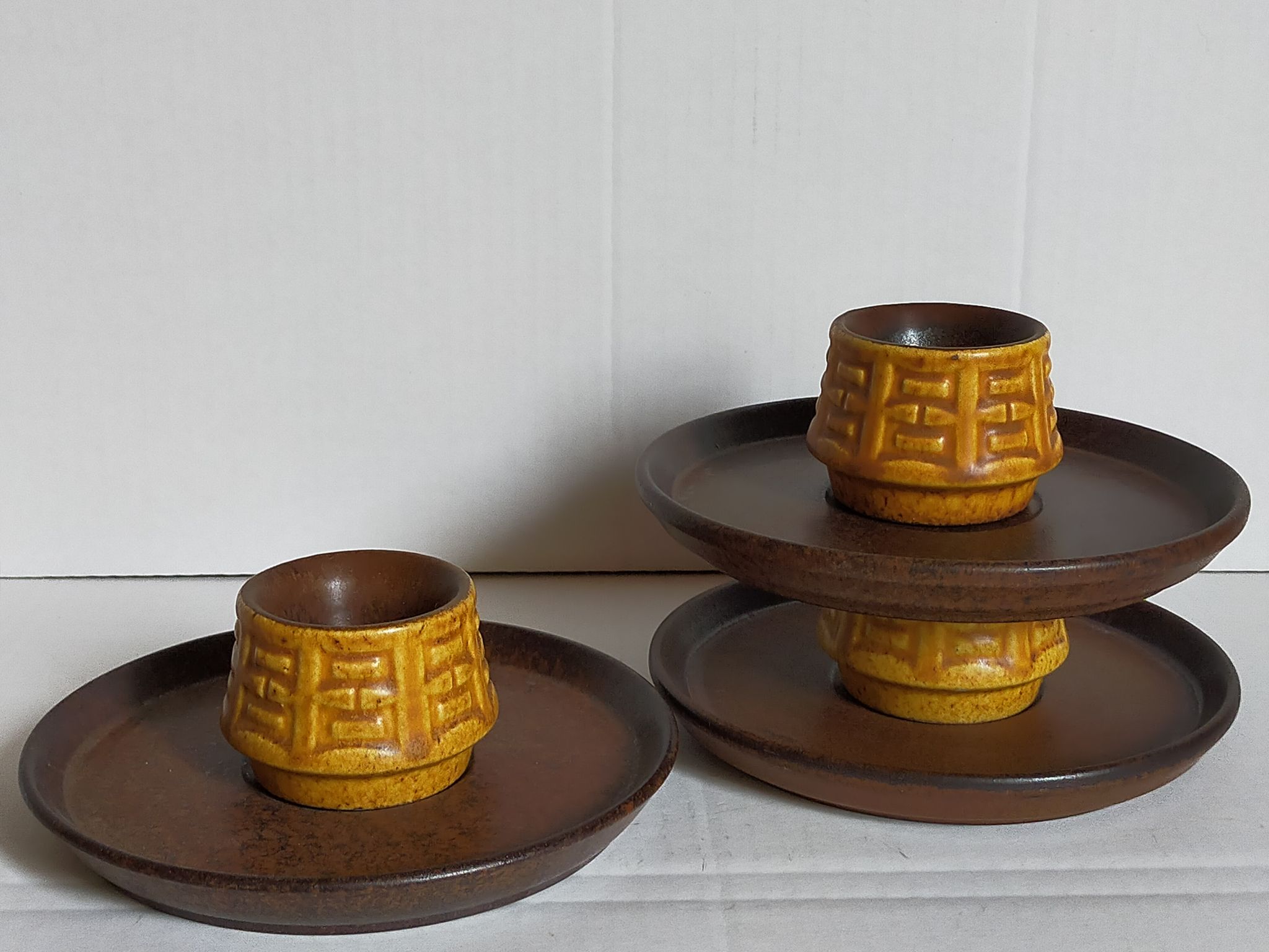 Trois coquetiers céramique ceramano germany années 50